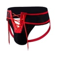 thumbnail image 1 of Uaswgudfs Mens Underwear Lace Up Front Jockstrap Breathable Underpants Briefs Black L, 1 of 4