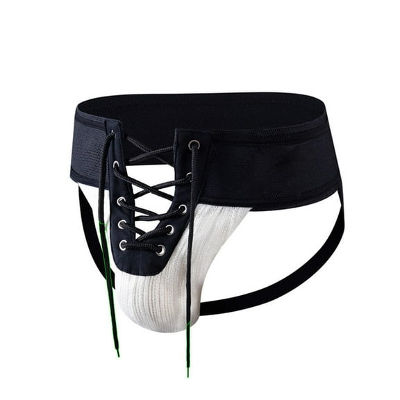 Uaswgudfs Mens Underwear Lace Up Front Jockstrap Breathable Underpants Briefs White L