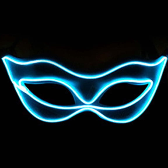 Uaswgudfs Neon Halfface Glow Mask with LED Lights for Halloween Carnival Masquerade Party Costume Accessory Dance Club Decor