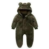 Uaswgudfs Newborn Baby Girl Boy Outfits Cartoon Bear Snowsuit Winter Warm Clothes Coat Infant Footies Jumpsuits