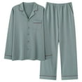 thumbnail image 1 of Uaswgudfs ​Pajama Set for Women Notch Collared Long Sleeve - Stretchy Fabric & Relaxed Straight-Leg Pants, 1 of 2