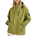 thumbnail image 1 of Uaswgudfs ​Parka Jacket: Women's Autumn Long-Length Hooded Coat with High Collar, Snap/Zipper Closure, Multi-Pocket Windproof Rain Protection​, 1 of 9