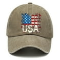 thumbnail image 1 of Uaswgudfs Patriotic USA Baseball Cap with Embroidered US Flag - 4th of July & Independence Day Celebration Hats Khaki, 1 of 3
