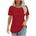 thumbnail image 1 of Uaswgudfs Red Tops for Women Short Sleeve Crew Neck Shirt Summer Soft Fashion Tshirts Casual Blouse, 1 of 6