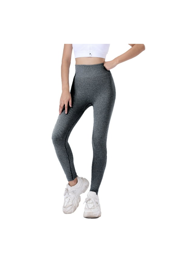 Seamless High-Waisted Yoga Pants Leggings - Form-Fitting Workout with Enhanced Mobility for Women's Athletic & Gym Performance Black M