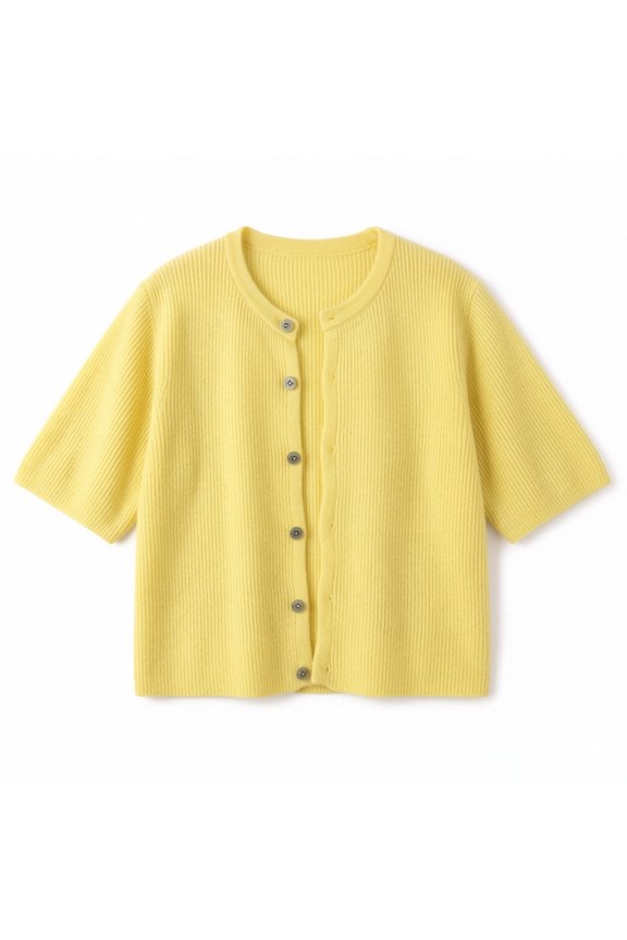 Short Sleeve Tops for Women Ribbed Knit Cardigan Button-Front Top Workout Tops for Women