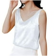 thumbnail image 1 of Uaswgudfs Silk Satin Tank Tops for Women Deep V Neck Sleeveless Camisole Tops 2025 Summer Casual Loose Short Blouses, 1 of 4