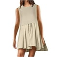 thumbnail image 1 of Uaswgudfs Sleeveless A-Line Flared Ruffle Hem Midi Dress - Casual Summer Dresses for Women 2025 in Lightweight Flowy Fabric Beige L, 1 of 5
