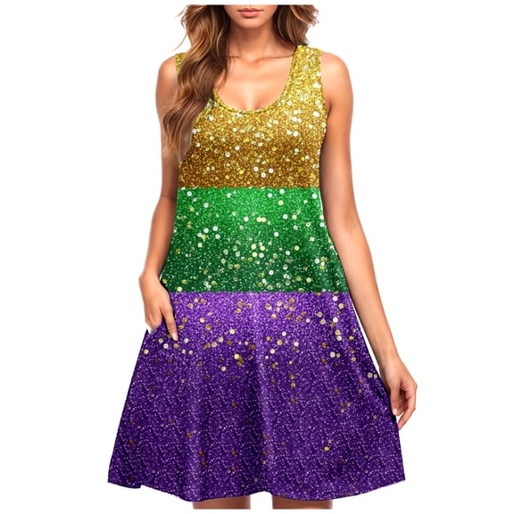 Uaswgudfs Sleeveless Embellished Midi Dress for Women - Feather & Bead Accents Party Sundress with Lightweight Flowy Fabric for Summer Casual Occasions