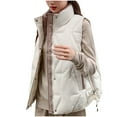 thumbnail image 1 of Uaswgudfs ​Sleeveless Quilted Vest: Women's Autumn Zip-Front High Collar Coat with Side Ties & Pockets - Fitted Silhouette​, 1 of 5