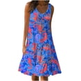 thumbnail image 1 of Uaswgudfs Sleeveless Seahorse Motif Midi Dress 2025: Women's Casual Summer A-Line Dress with Round Neck, Knee-Length Cut & Playful Tiered Skirt Red XXXL, 1 of 5