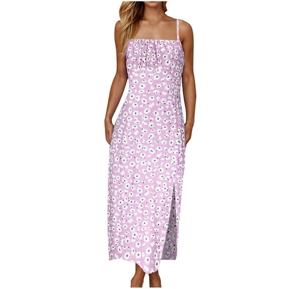 Uaswgudfs Sleeveless Summer Dresses for Women 2025: Square Neck Bodycon Maxi Dress - Stretch Fabric Casual Sundress with Curve-Hugging Elegance for Day-to-Night Wear Green S