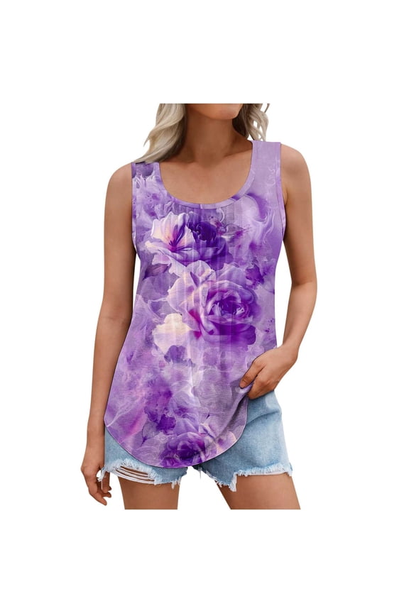 Sleeveless Tank Top for Women with Lightweight Breathable Cotton Blend Design, Perfect for Everyday Comfort and Easy Styling Purple XL