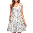 thumbnail image 1 of Uaswgudfs Sleeveless Tropical Midi Dress for Women - A-Line Summer Sundress with Fitted Waist, Functional Pockets & Casual Flowy Silhouette, 1 of 5