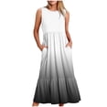 thumbnail image 1 of Uaswgudfs ​Sleeveless Waist-Defined Tiered Sundress - Casual Summer Dresses for Women 2025 with Pockets & Soft Flowy Fabric Black M, 1 of 4
