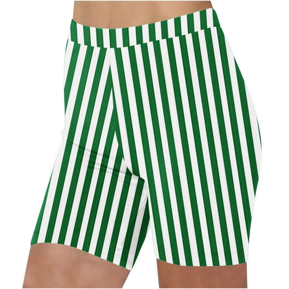 Uaswgudfs Striped Summer Lounge Shorts for Women - High Waist 4" Inseam Lightweight Comfort Green S