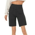 thumbnail image 1 of Uaswgudfs ​Tailored Jean Shorts for Women - High Waist Button Accents & Dual Pockets 3.5" Summer​ Black 2XL, 1 of 5