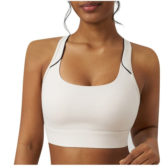 Uaswgudfs Tank Top for Women Cross-Back Athletic: Supportive Seamless Fabric, Workout Essentials Yoga Running Gym Wear & Breathable Sportswear White M
