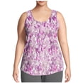thumbnail image 1 of Uaswgudfs Tank Top for Women Sleeveless Curved Hem: Textured Striped Design, Lightweight Breathable Fabric Casual Comfort & Summer Layering Wear Purple-A L, 1 of 7