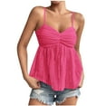 thumbnail image 1 of Uaswgudfs Tank Top for Women Sleeveless with Ruffled Front & Flowy Hem: Lightweight Breathable Fabric, Casual Chic Style Summer Blouse & Layered Top Hot Pink S, 1 of 7