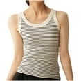 thumbnail image 1 of Uaswgudfs Tops Summer Stripe Tank Tops Women Sleeveless Casual Scoop Neck Stretch cotton Shirts, 1 of 9