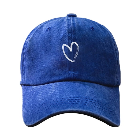 Uaswgudfs Trendy Heart Printed Washed Baseball Cap - Unisex Soft Top Dad Hat, Sun Protection Casual Cap for Women & Men, Stylish Daily Wear Headwear Ideal