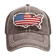 thumbnail image 1 of Uaswgudfs ​USA Baseball Cap Featuring Contour Map & US Flag Motif - Patriotic Independence Day Hats for Men and Women Coffee, 1 of 2