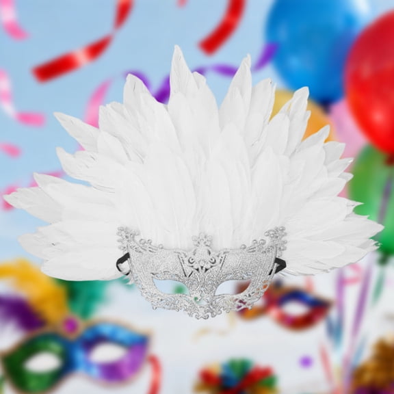 Uaswgudfs Unisex Glitter Feather Masquerade Eye Mask | Carnival Costume Accessory for , Mardi Gras - Matte Colorful Feathers