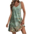 thumbnail image 1 of Uaswgudfs ​V-Neck Sleeveless Floral Sundress with Side Split & Minimalist Detail - Casual Summer Dresses for Women 2025 Midi Dress​ Multicolor 2XL, 1 of 6