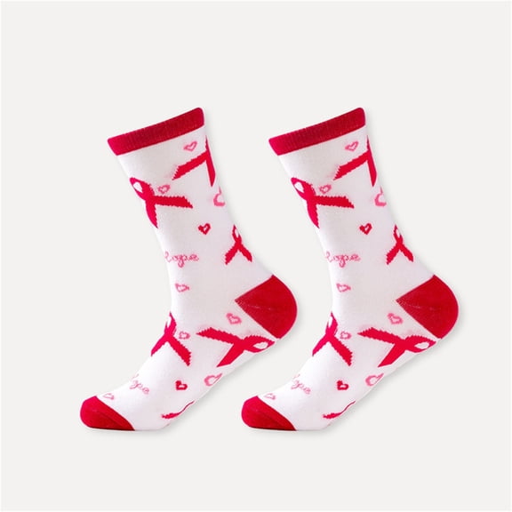 Uaswgudfs Valentine's Day Socks Couple Socks Unisex Crew Socks - Red Ribbon Love & Heart Print Knit Socks for Men & Women, Valentine’s Gift Socks