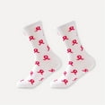 thumbnail image 1 of Uaswgudfs Valentine's Day Socks Couple Socks Unisex Crew Socks - Red Ribbon Print Knit Socks for Men & Women, Valentine’s Gift Socks, Stylish Casual Daily Wear Socks, 1 of 5