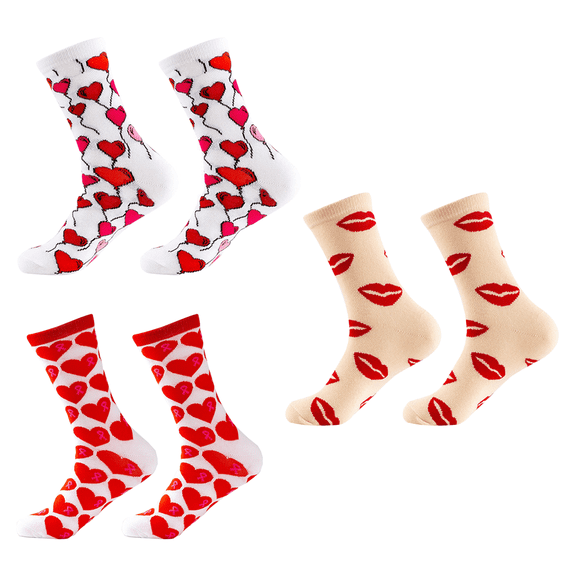 Uaswgudfs Valentine's Day Socks Couple Socks Unisex Crew Socks - Romantic Heart Balloon Print Knit Socks for Men & Women, Valentine’s Gift Socks