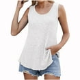 thumbnail image 1 of Uaswgudfs Women Cotton Crew Neck Flowy Loose Fit Tank Top Sleeveless Summer Tops Breathable Shirts Basic Blouse, 1 of 7