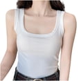 thumbnail image 1 of Uaswgudfs Women Cotton Round Neck Movement Basic Ribbed Tank Top Shaping Casual Tops, 1 of 4
