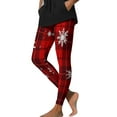 thumbnail image 1 of Uaswgudfs Women Pants Christmas-Themed Forest Adventure Leggings with Motifs & Outdoor Elements Suitable for jogging leggings Red 3XL, 1 of 9