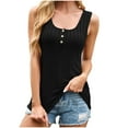 thumbnail image 1 of Uaswgudfs Women U Neck Sleeveless Stretchable Knit Shirts Thin and light Basic Tank Casual home daily life Tops, 1 of 9