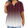 thumbnail image 1 of Uaswgudfs Women's 2025 Spring Summer Striped Tunic Blouse | V Neck Short Sleeve Tee | Casual Tops with, 1 of 5