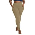 thumbnail image 1 of Uaswgudfs Women's Athletic Yoga Leggings with Side Pockets – High Waist Workout Pants for Gym & Light Training Khaki 2XL, 1 of 6