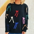 thumbnail image 1 of Uaswgudfs ​Women's Autumn/Winter Oversized Sweater: Bow Decor, Round Neck & Long Sleeve Comfort​, 1 of 5