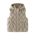thumbnail image 1 of Uaswgudfs ​Women's Autumn/Winter Sleeveless Quilted Vest: Zip/Snap Front w/ Adjustable Hood & Flap Pockets, 1 of 8
