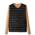 thumbnail image 1 of Uaswgudfs ​Women's Autumn/Winter Sleeveless Vest: Down-Filled Crew Neck w/ Front Buttons - Windproof Warmth for Commuting & Casual​, 1 of 4