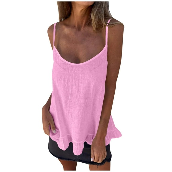 Uaswgudfs Women's Basic Casual Loose Tank Top Camisole Sleeveless Summer Shirt 2025