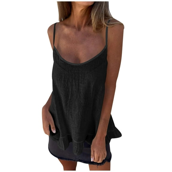 Uaswgudfs Women's Basic Casual Loose Tank Top Camisole Sleeveless Summer Shirt 2025