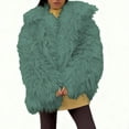 thumbnail image 1 of Uaswgudfs Women's Black Faux Fur Coat, Long Sleeve Oversized Warm Winter Jacket, Casual Lapel Collar Outerwear - Trendy Fashion Green M, 1 of 3