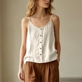 thumbnail image 1 of Uaswgudfs Women's Button Down Spaghetti Strap Tank Tops V Neck Loose Fit Casual Summer Cami Shirts, 1 of 6