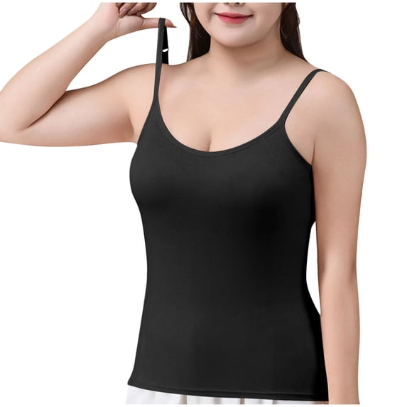 Uaswgudfs Women's Camisole Basic Tank Tops Crew Neck Adjustable Shoulder Strap Blouses Leisure Home Sleeveless Cami Shirt 2025