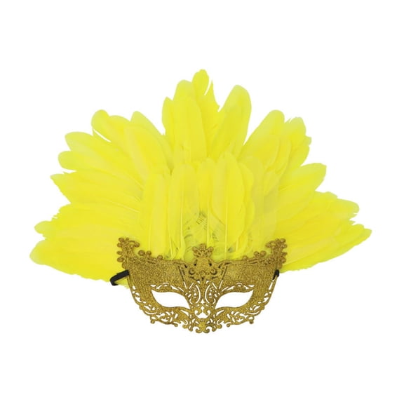 Uaswgudfs Women's Carnival Mask, Mardi Gras Costume Accessory, Feathered Masquerade Mask Party – Vibrant Purple Feather Design