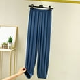 thumbnail image 1 of Uaswgudfs Women's Casual Tie Waist Loose Knit Pajama Lounge Pants Elastic Waistband Comfortable Sleepwear Trousers Blue XL, 1 of 3