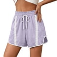 thumbnail image 1 of Uaswgudfs Women's Color Block Athletic Shorts, Elastic Drawstring Loose Fit Casual Shorts for Summer Sports & Daily Wear, 1 of 6