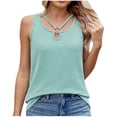 thumbnail image 1 of Uaswgudfs Women's Cotton Ribbed Tank Top - Summer Loose Fit Criss Cross Neck Sleeveless for Casual Basic Wear, 1 of 8